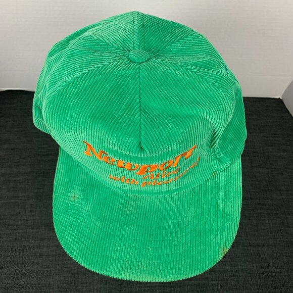 Vintage Newport Cigarettes Kelly Green Corduroy Snapback Hat 90s - Picture 5 of 16